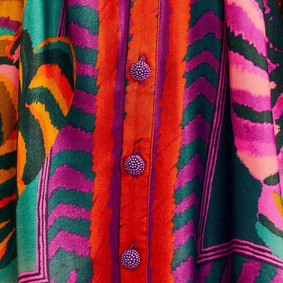 Farm Rio Graphic Foliage Long Sleeve Mini Dress I Size M I Worn only a few times - Picture 5 of 7